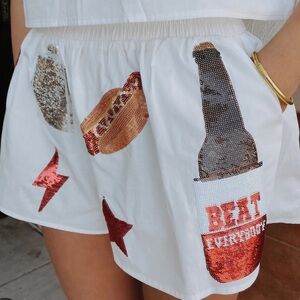 Queen of sparkles game day shorts